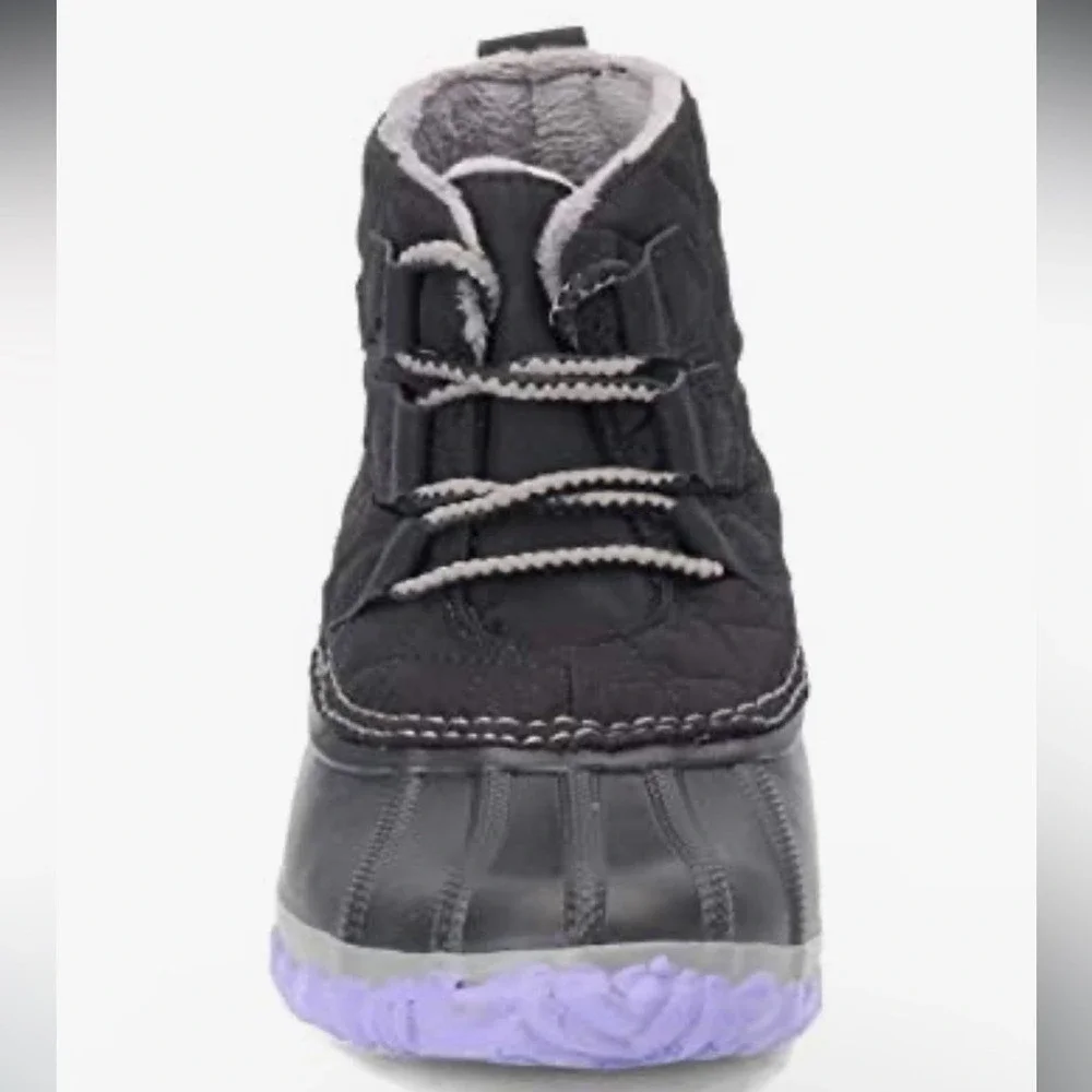 JBU BY JAMBU | Women's Black Nylon/Lilac Nala Weather‎ Ready Rain Boots Size 6.5